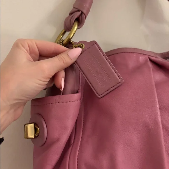 Vintage Coach Parker Hobo Leather Purse Bag in Soft Pink - Picture 6 of 9